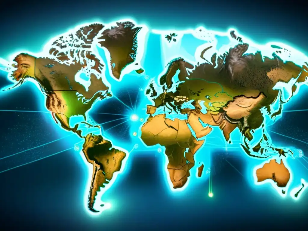 Mapa digital del futuro con avanzada tecnología, capas de datos geográficos en proyección holográfica detallada