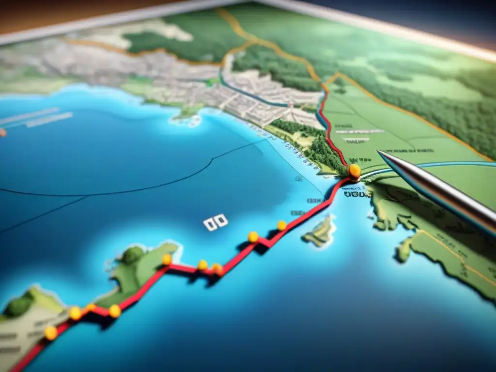 Mapa evolutivo desde brújulas antiguas hasta GIS digital, con astrolabios, mapas y tecnología moderna