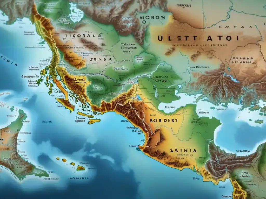 Mapa histórico detallado en sepia de fronteras disputadas, destacando la importancia de la cartografía en conflictos territoriales