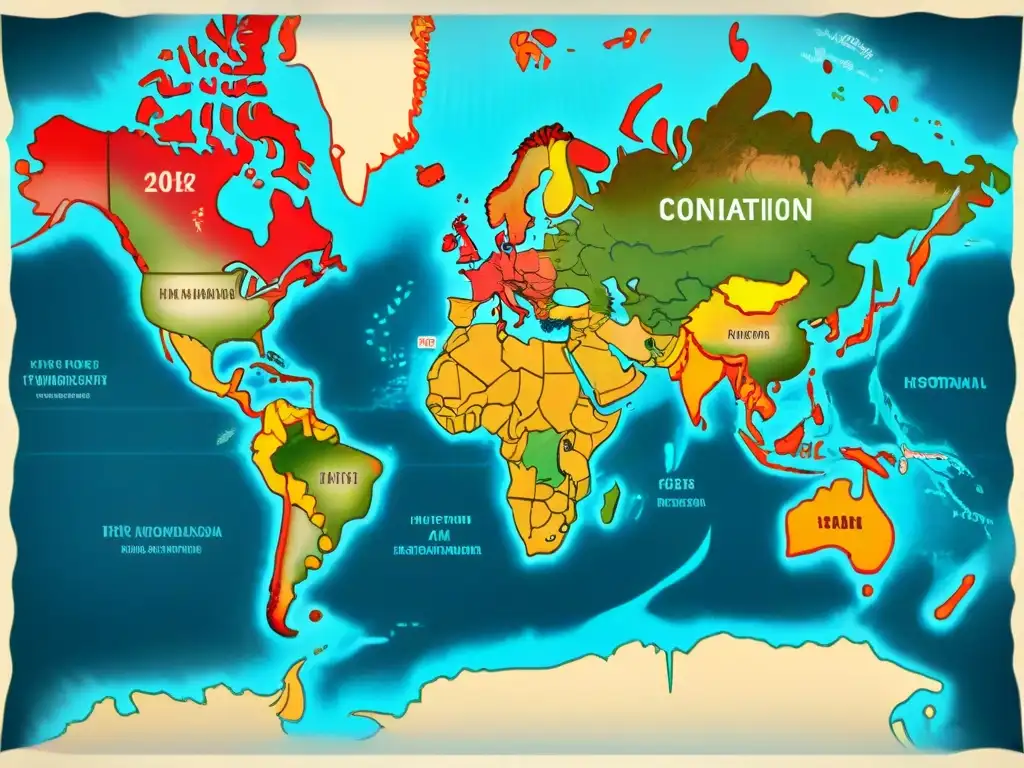 Un mapa histórico detallado en sepia muestra la evolución de la Cartografía influenciando fronteras internacionales