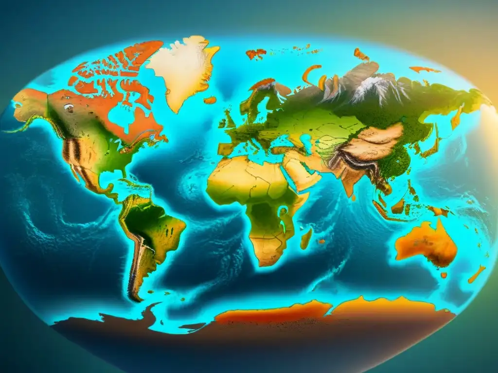 Mapa histórico detallado en sepia de zonas climáticas, flora y fauna