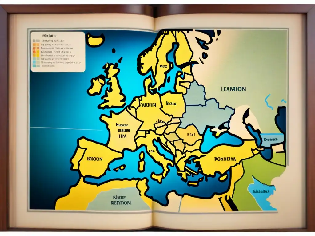 Mapa sepia del siglo XVIII detallando fronteras de antiguos imperios con anotaciones manuscritas, resaltando puntos estratégicos