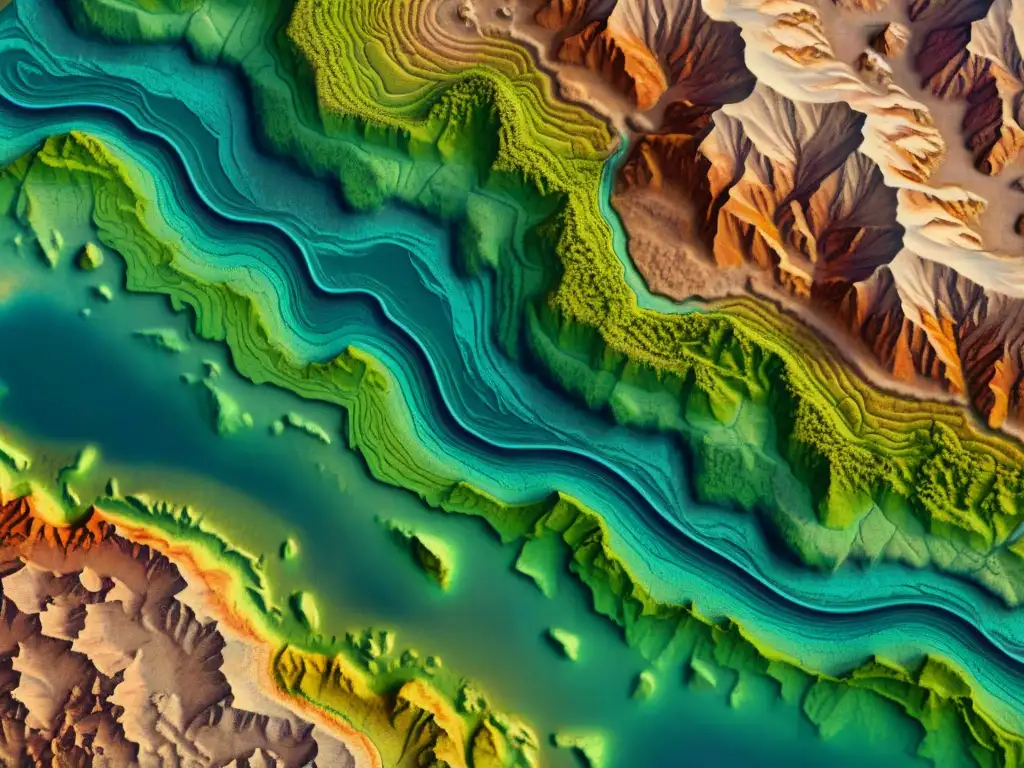 Mapa topográfico detallado en sepia con puesto militar estratégico en terreno agreste