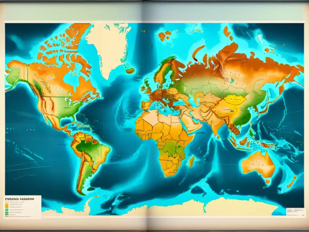 Mapa vintage detallado en sepia: historia y geopolítica global Mapa vintage detallado en sepia, con límites territoriales y marcas políticas, resaltando la importancia cartografía en geopolítica mundial
