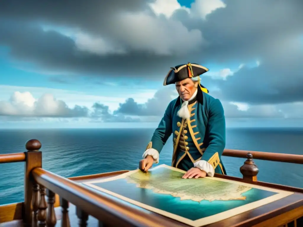 Explorando mapas antiguos: James Cook y su tripulación en alta mar, evolución cartografía