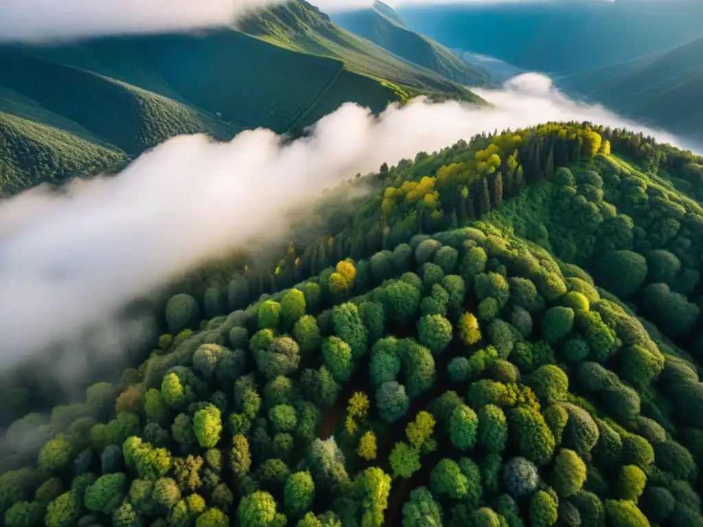 Fotografía aérea de paisaje montañoso con mapeo aéreo con drones en tonos sepia