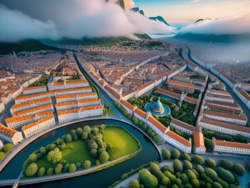 La reconstrucción detallada de una ciudad europea de posguerra, reflejando la evolución de la cartografía digital