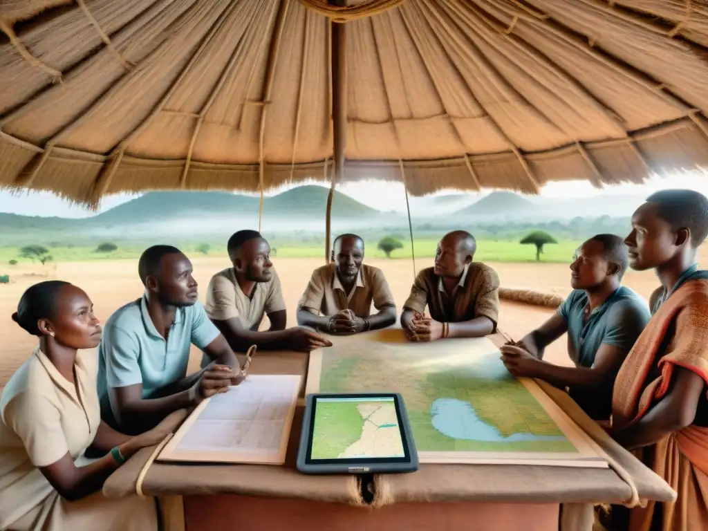 Villagers africanos combinan técnicas de cartografía tradicionales con tecnología de mapeo remoto