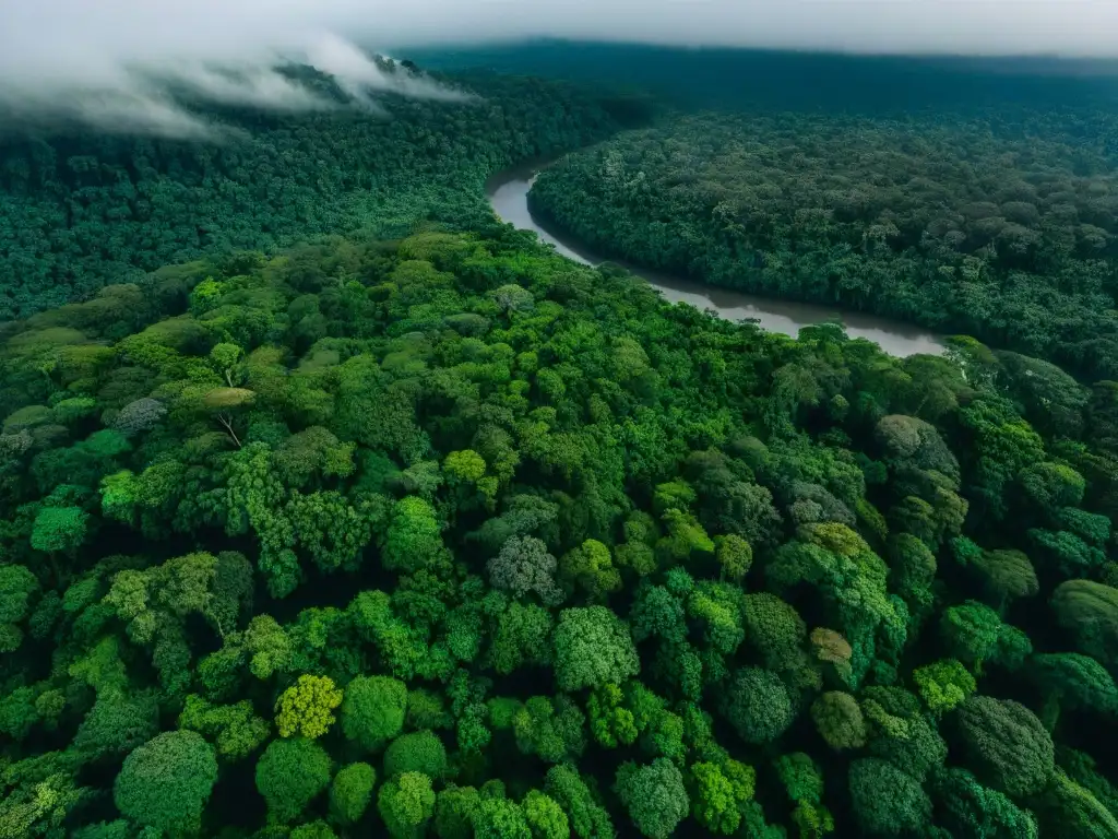 Vista aérea de la exuberante selva amazónica capturada por un dron, destacando la importancia de drones en mapeo de áreas inaccesibles