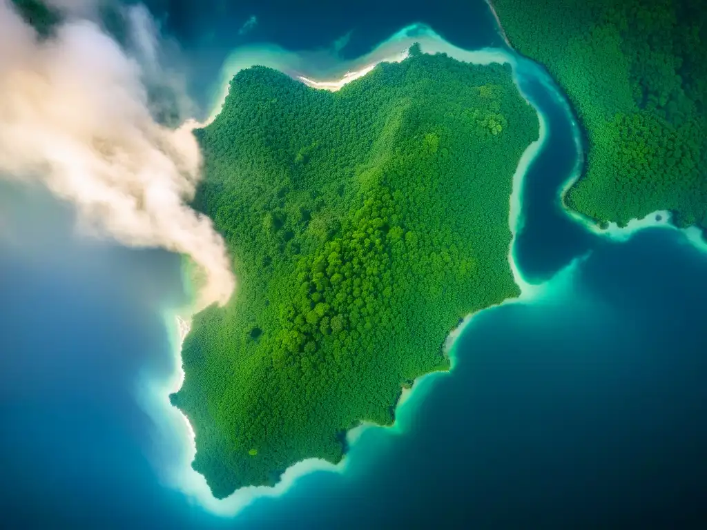 Vista satelital de la exuberante cuenca del Congo en África, con ríos y vegetación, resaltando la biodiversidad y la extensión de la región