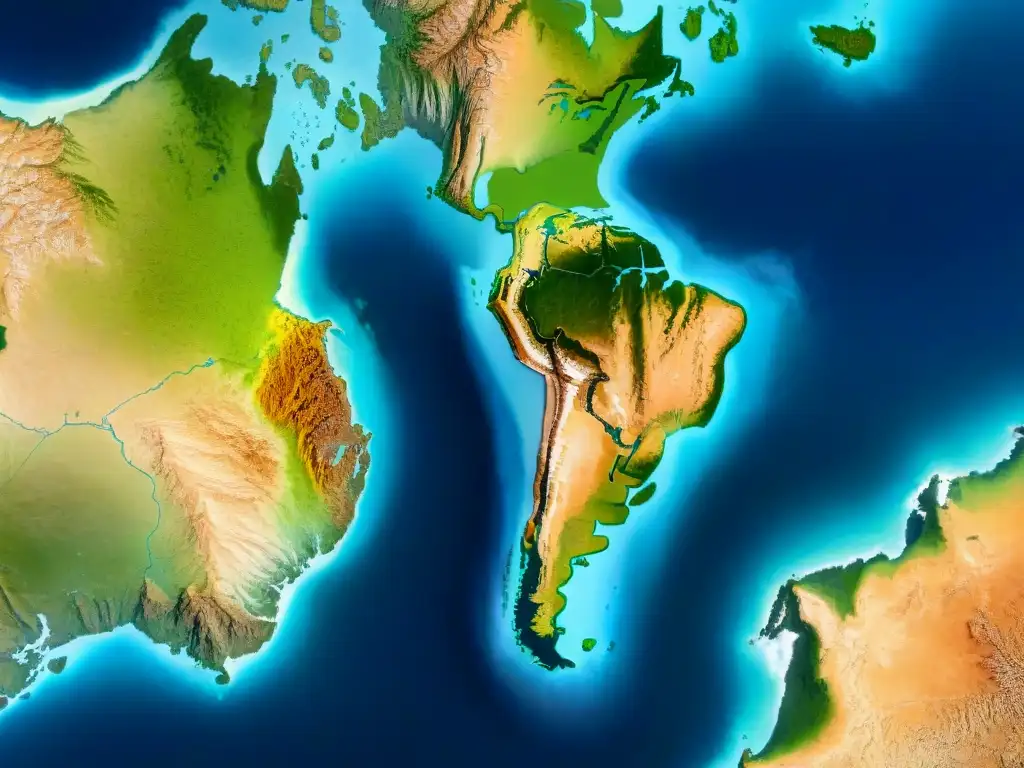 Transformación de la cartografía vista desde satélite: detallada vista sepia de la Tierra desde el espacio resaltando sus características geográficas